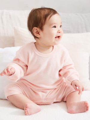 ロンパース・カバーオール|【日本製】ANGELIEBEオリジナル シンカーパイルロンパース|パウダーピンク