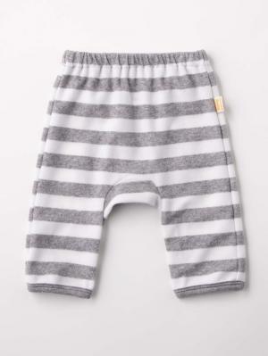 ベビー パンツ|【日本製】ANGELIEBEオリジナル シンカーパイルモンキーパンツ|シロ×杢グレーボーダー