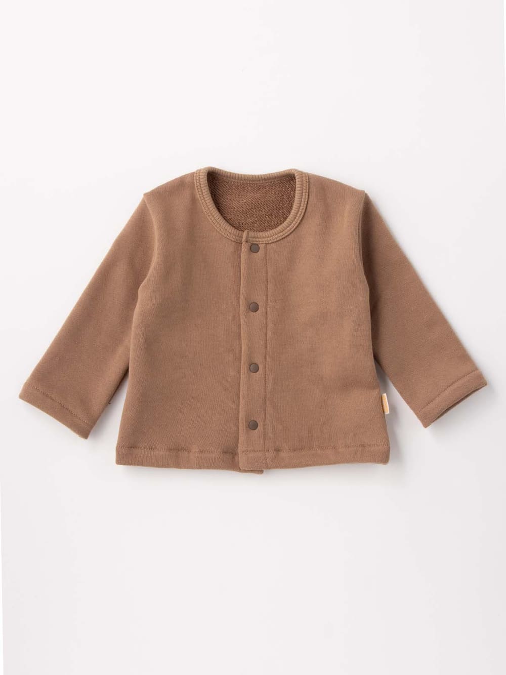 ベビー アウター|【日本製】ANGELIEBEオリジナル 裏毛カーディガン|ラバーブラウン