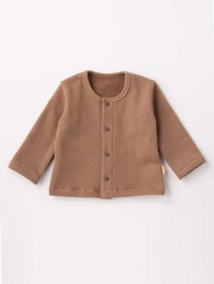 ベビー アウター|【日本製】ANGELIEBEオリジナル 裏毛カーディガン|ラバーブラウン