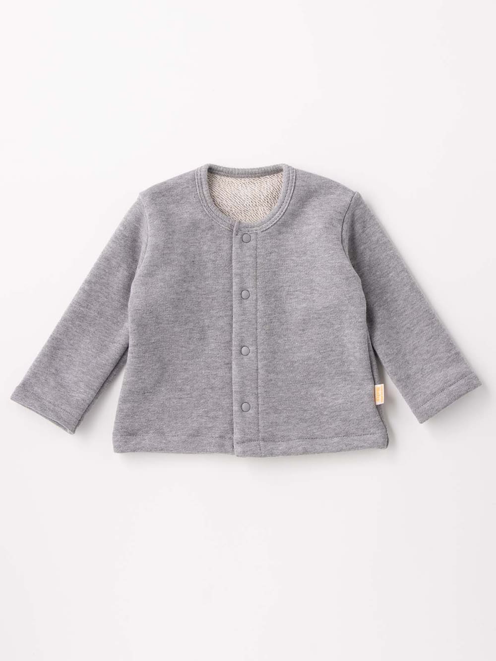 ベビー アウター|【日本製】ANGELIEBEオリジナル 裏毛カーディガン|杢グレー