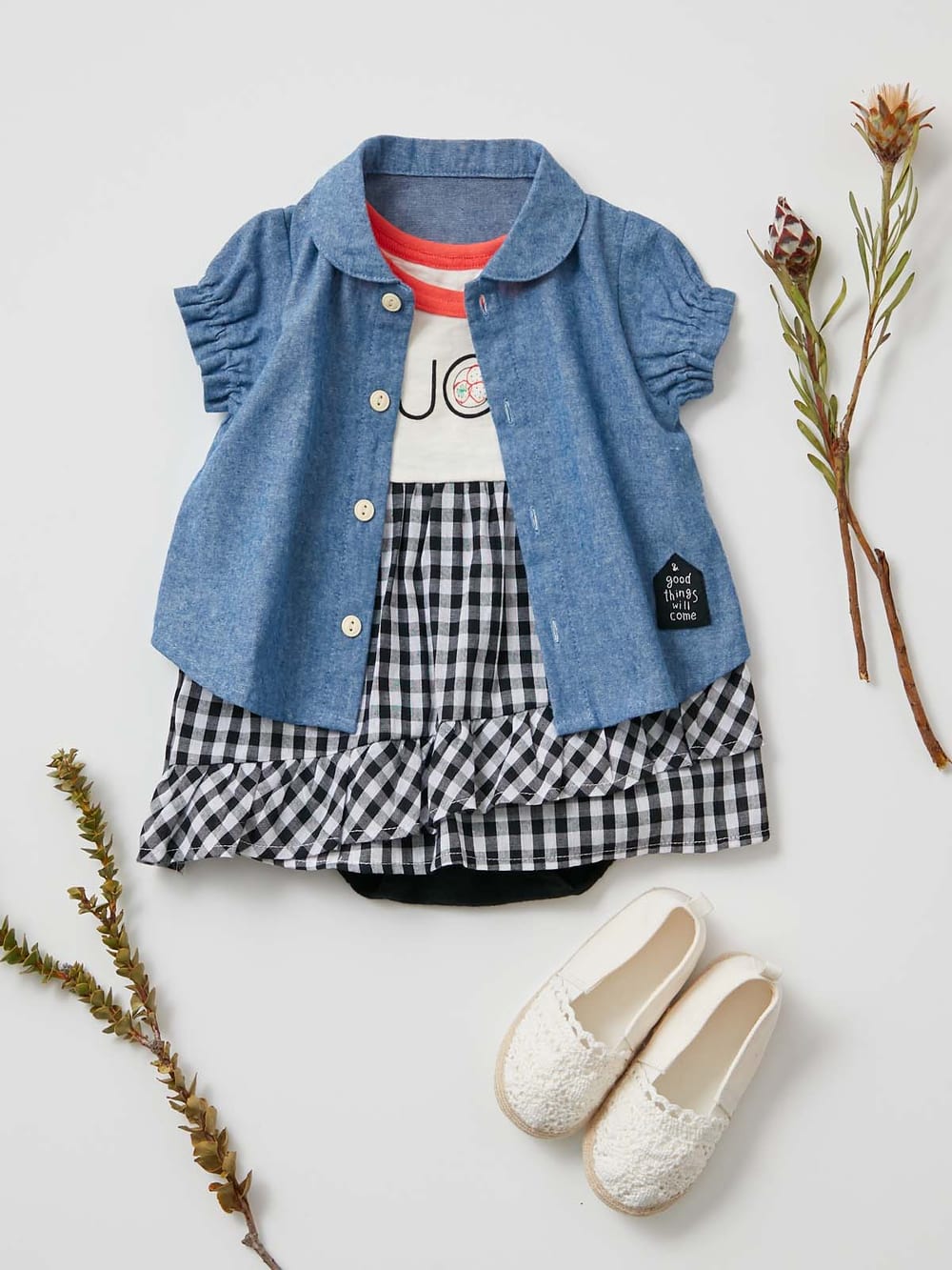 Ampersand 重ね着風スカートロンパース ベビー 新生児 服 ベビー用品通販 エンジェリーベ 公式