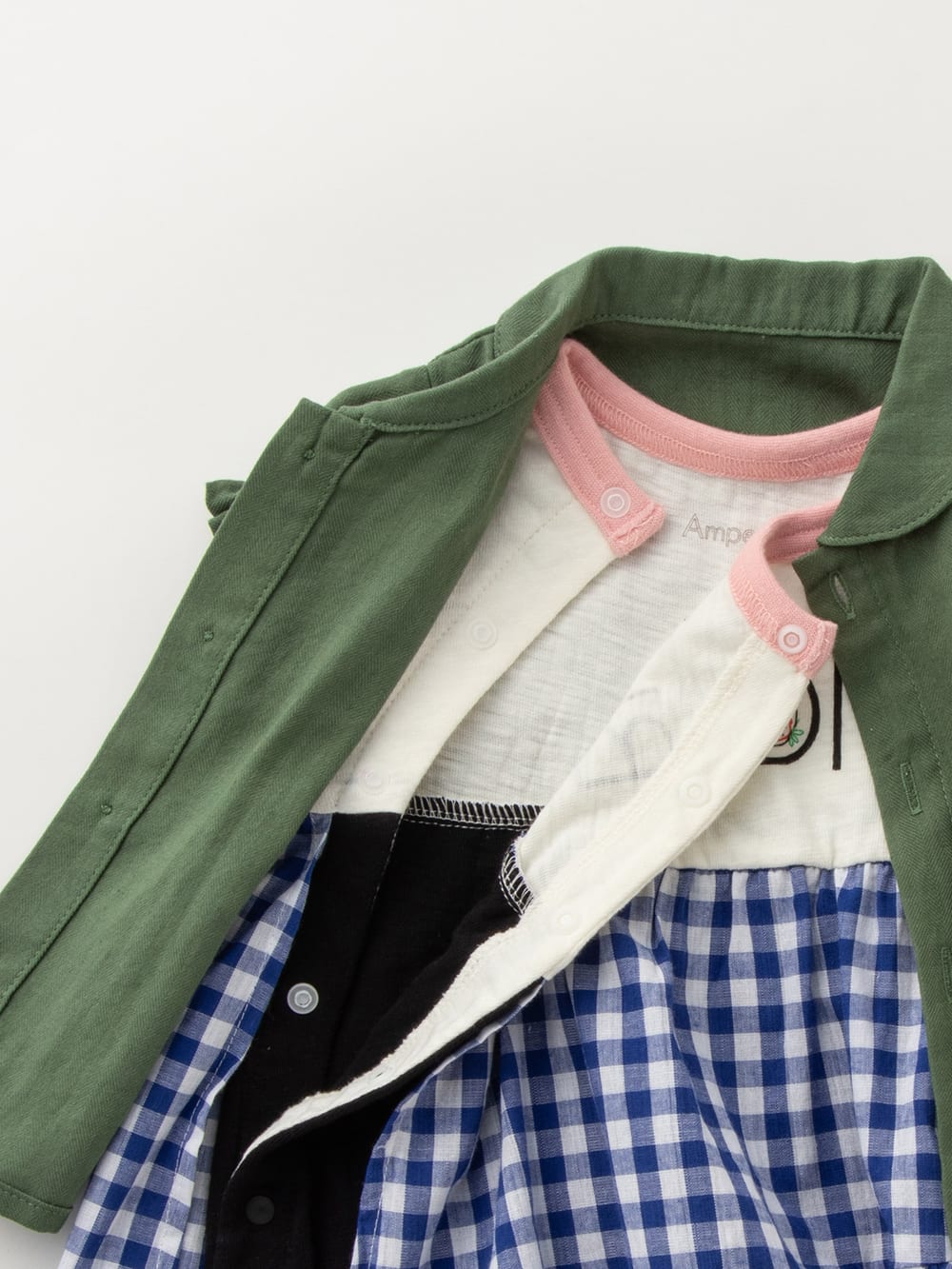 ロンパース・カバーオール|【ベビー服】Ampersand（アンパサンド）重ね着風スカートロンパース