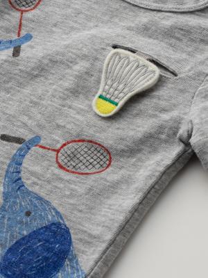 ベビートップス|アニマルプリントTシャツ