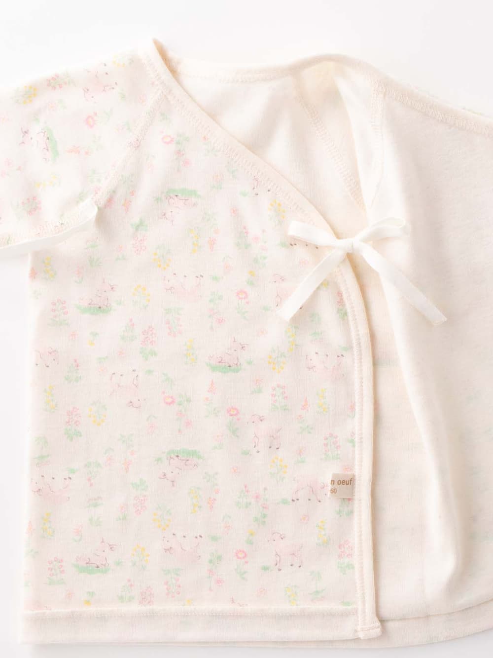 コンビ肌着・新生児/ベビー肌着|Boribon oeuf（ボリボンウーフ）オーガニックフライスプリント短肌着