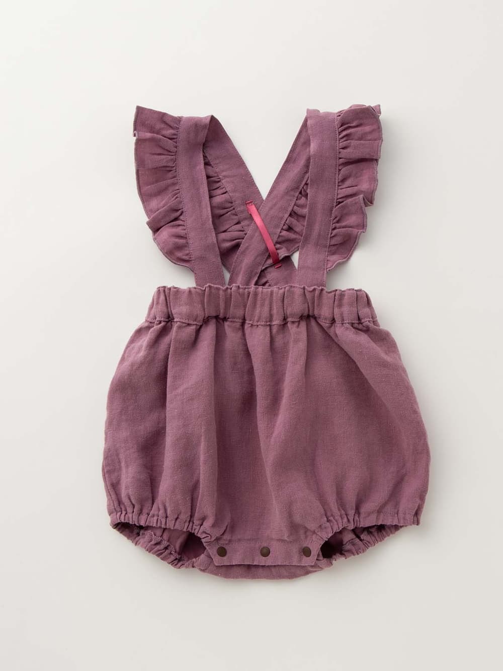 ベビー パンツ|La Stella（ラ ステラ）リネンフリルショルダーサロペット