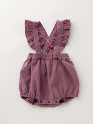 ベビー パンツ|La Stella（ラ ステラ）リネンフリルショルダーサロペット