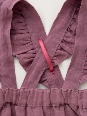 ベビー パンツ|La Stella（ラ ステラ）リネンフリルショルダーサロペット