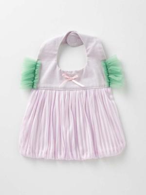 スタイ（よだれかけ）|【日本製】【niva】チュールスリーブビブ|パープル×グリーン