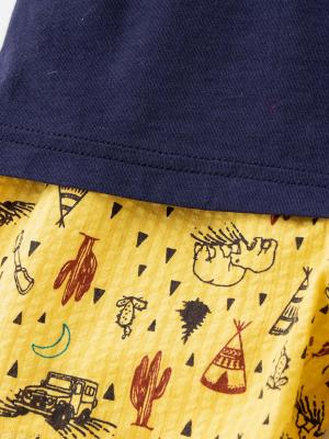 ベビー パンツ|Ampersand（アンパサンド）アウトドア柄Tシャツ＆パンツ2点セット