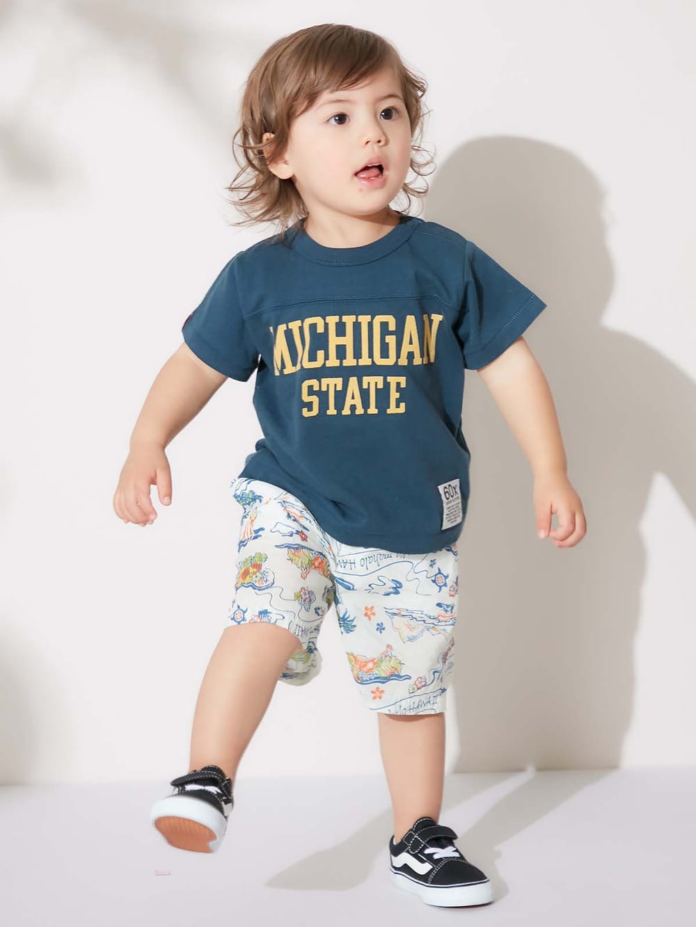 スイーツ柄 ブルー 再入荷 キッズ シンプルロゴ Tシャツ ショートパンツ セットアップ 半袖 16 通販