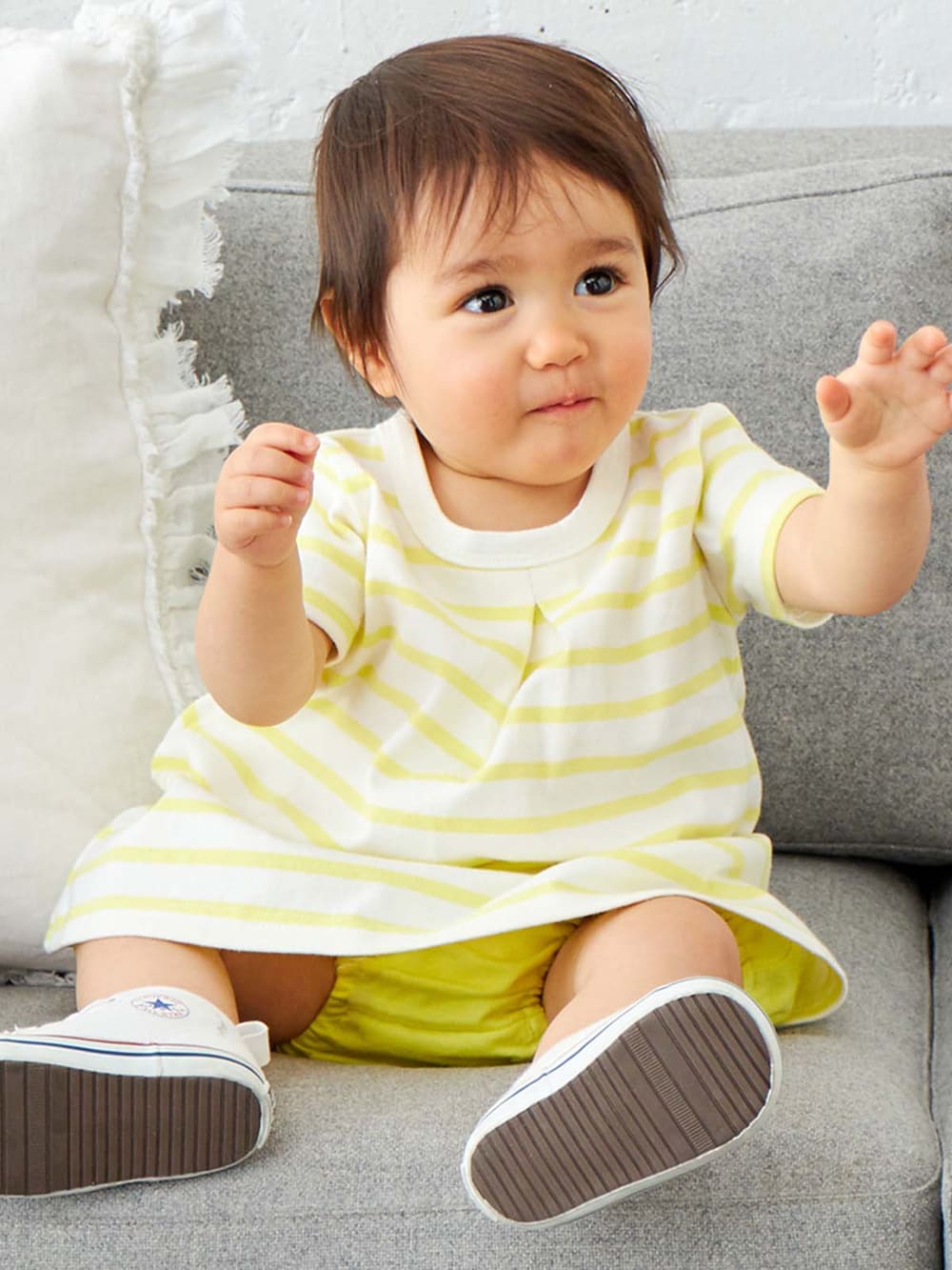 ベビー ワンピース 親子コーデ可 セット ベビーボーダーワンピース ブルマセット ベビー服 新生児服 ベビー用品通販 エンジェリーベ 公式