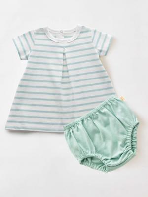 【セット】ベビーボーダーワンピース＆ブルマセット 50892