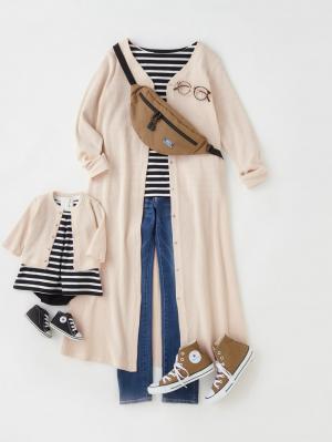 ベビー ワンピース|【セット】ベビーボーダーワンピース＆ブルマセット|ブラックボーダー