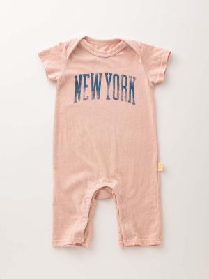 ロンパース・カバーオール|【ベビー服】【日本製】ANGELIEBEオリジナルカレッジロゴロンパース|ピンク