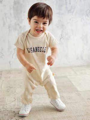 ロンパース・カバーオール|【ベビー服】【日本製】ANGELIEBEオリジナルカレッジロゴロンパース|キナリ