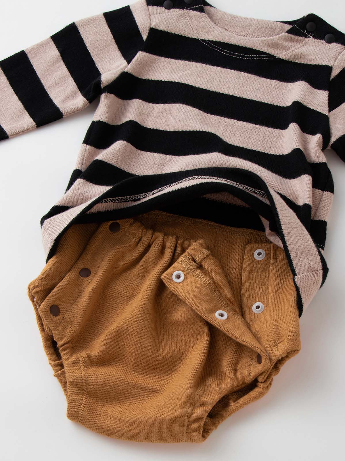 ロンパース・カバーオール|La Stella（ラ ステラ）ボーダーレイヤードボディ