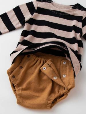 ロンパース・カバーオール|La Stella（ラ ステラ）ボーダーレイヤードボディ