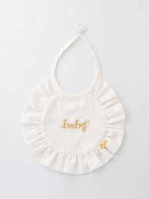 スタイ（よだれかけ）|【日本製】【niva】コットンリネンベビービブ|ホワイト