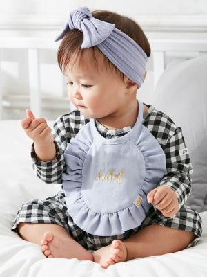 スタイ（よだれかけ）|【日本製】【niva】コットンリネンベビービブ|ブルー