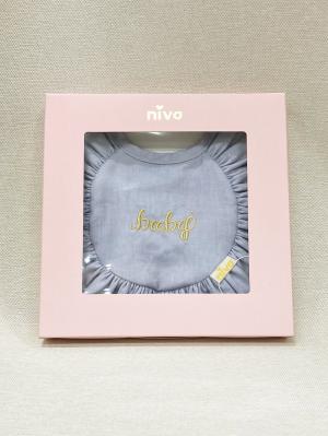 スタイ（よだれかけ）|【日本製】【niva】コットンリネンベビービブ|ブルー