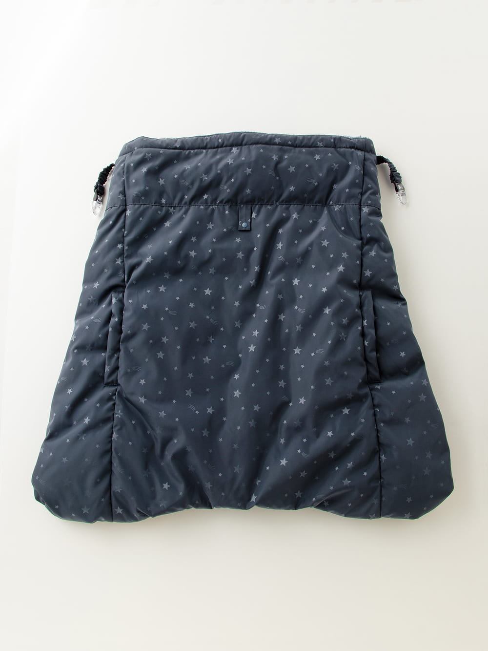 ベビーケープ|エンボス流星柄タフタ×シャギーフリースワンタッチケープ|ネイビー