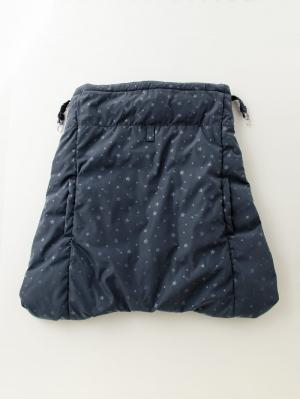 ベビーケープ|エンボス流星柄タフタ×シャギーフリースワンタッチケープ|ネイビー