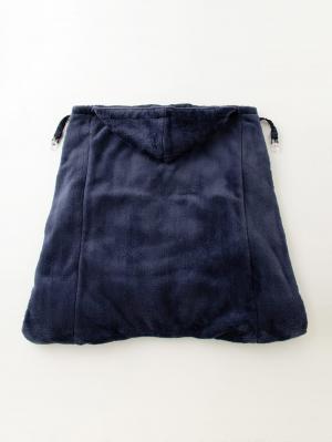 ベビーケープ|エンボス流星柄タフタ×シャギーフリースワンタッチケープ|ネイビー