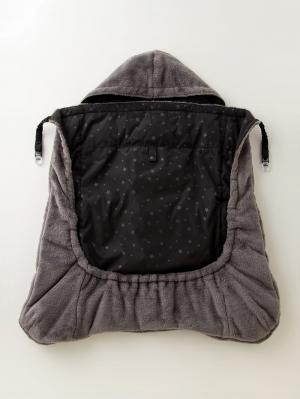 ベビーケープ|エンボス流星柄タフタ×シャギーフリースワンタッチケープ|ネイビー