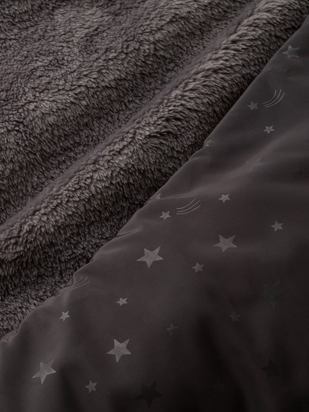 ベビーケープ|エンボス流星柄タフタ×シャギーフリースワンタッチケープ|ネイビー