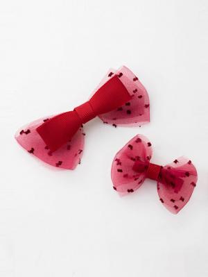 アウトレット|【日本製】【BIJOUX & BEE】親子お揃いヘアアクセサリー ママ＆ベビー2ヶセット｜出産 祝い|レッド