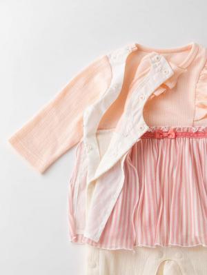 ロンパース・カバーオール|Kids zoo（キッズズー）ストライプスカート付カバーオール