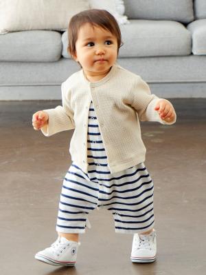 ANGELIEBEオリジナル  【親子コーデ可】サーマルスナップカーディガン