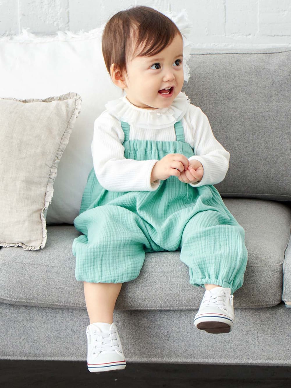 ロンパース カバーオール Angeliebeオリジナル 親子コーデ可 フリル衿テレコボディ ベビー 新生児 服 ベビー用品通販 エンジェリーベ 公式