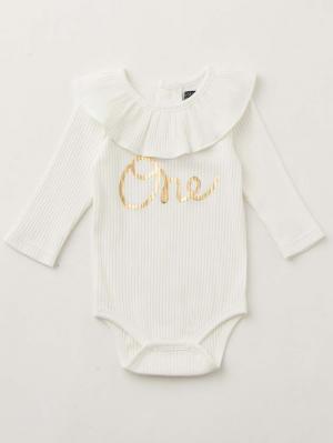 ロンパース・カバーオール|coto cotte（コトコト）衿フリルリブボディ|オフホワイト