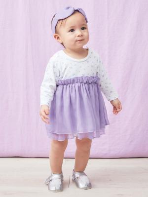 ロンパース・カバーオール|moc mof（モクモフ）ちょうちょワンピボディ＆ヘアバンドセット|パープル