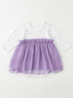 ロンパース・カバーオール|moc mof（モクモフ）ちょうちょワンピボディ＆ヘアバンドセット|パープル