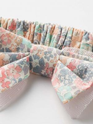 ベビー帽子(新生児・乳児)|【日本製】リバティ小花柄 ヘッドドレス