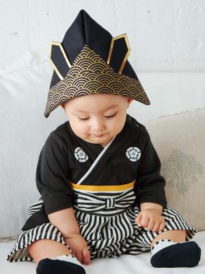 ベビー袴|和風袴ロンパース 男の子|ブラック