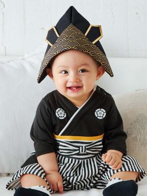 ベビー袴|和風袴ロンパース 男の子|ブラック