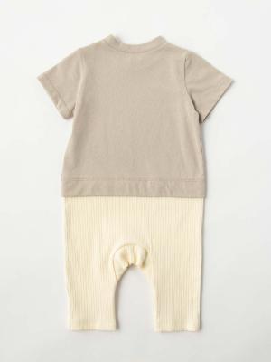 ロンパース・カバーオール|ANGELIEBEオリジナル  異素材ドッキングロゴロンパース