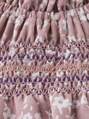 アウトレット|coto cotte（コトコト）花柄スモッキングブラウス＆ボディ2点セット