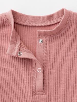 アウトレット|ANGELIEBEオリジナル  【親子コーデ可】テレコリブスラッシュネックロンパース