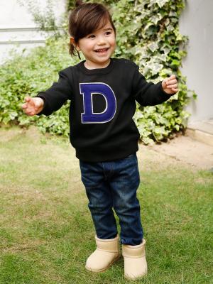 ベビートップス|【F.O.KIDS】アルファベットトレーナー|ブラック