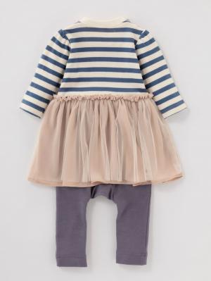 ロンパース・カバーオール|Ampersand（アンパサンド）ボーダーワンピロンパース