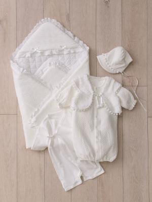 セレモニードレス|秋 冬【日本製】ニットキルトセレモニードレス5点セット|オフホワイト