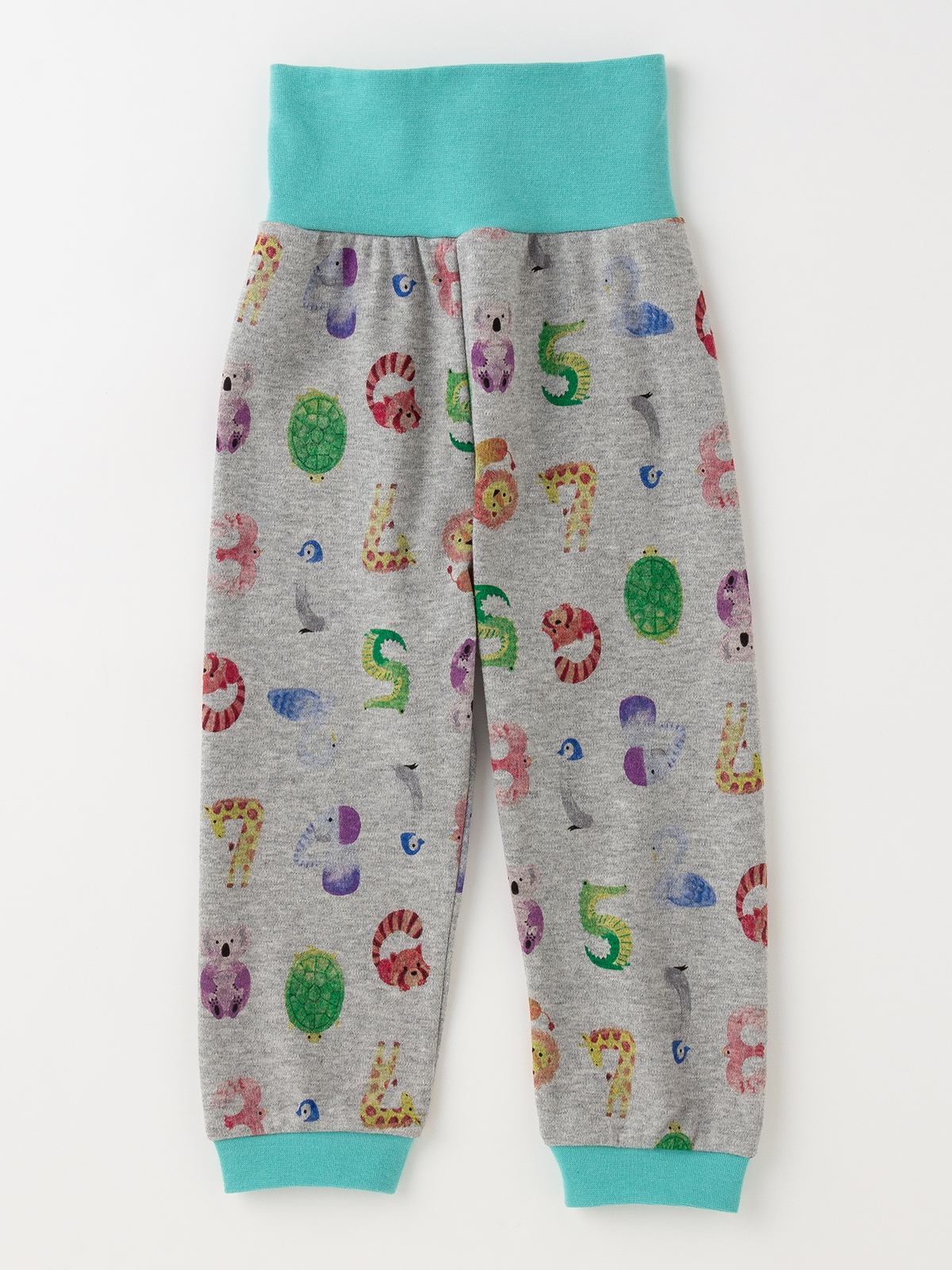 ベビーパジャマ・スリーパー|【BITZ】どうぶつナンバープリントパジャマ|グレー