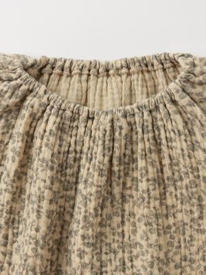 ロンパース・カバーオール|Ampersand（アンパサンド）ガーゼ花柄プリントふんわりロンパース