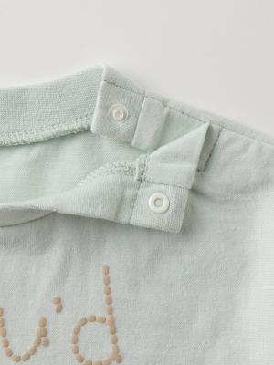 ロンパース・カバーオール|MAKE YOUR DAY（メイクユアデイ）ステッチ風ロゴプリントロンパース