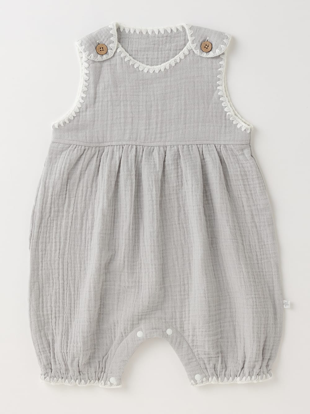 ロンパース・カバーオール|moc mof（モクモフ）ダブルガーゼロンパース|グレー